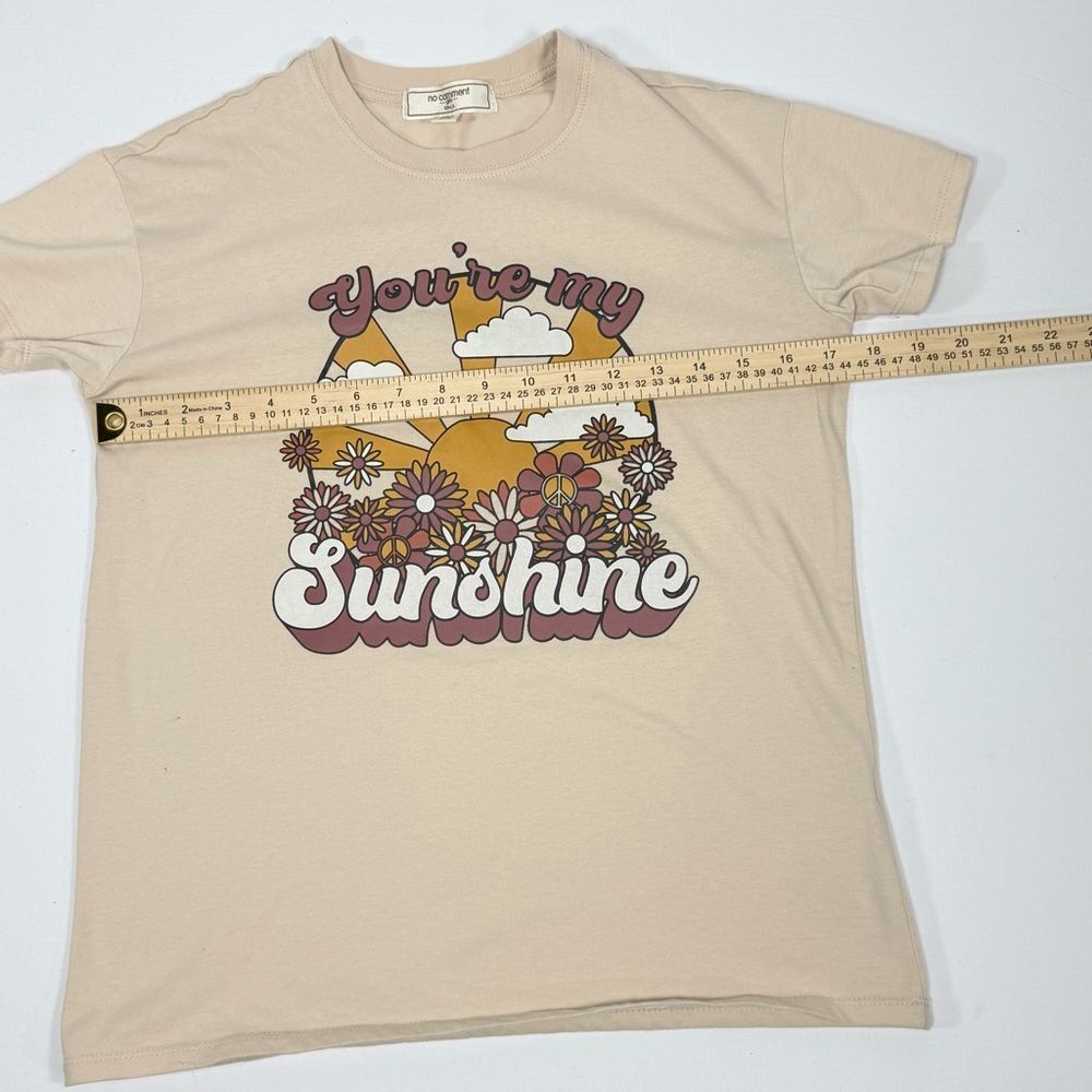 Retro Boho No Comment Girls Cream Cotton Blend Sunshine Graphic Tee Size 14 - Picture 4 of 8